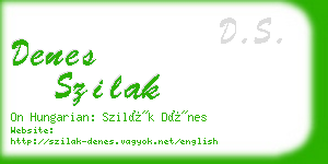 denes szilak business card